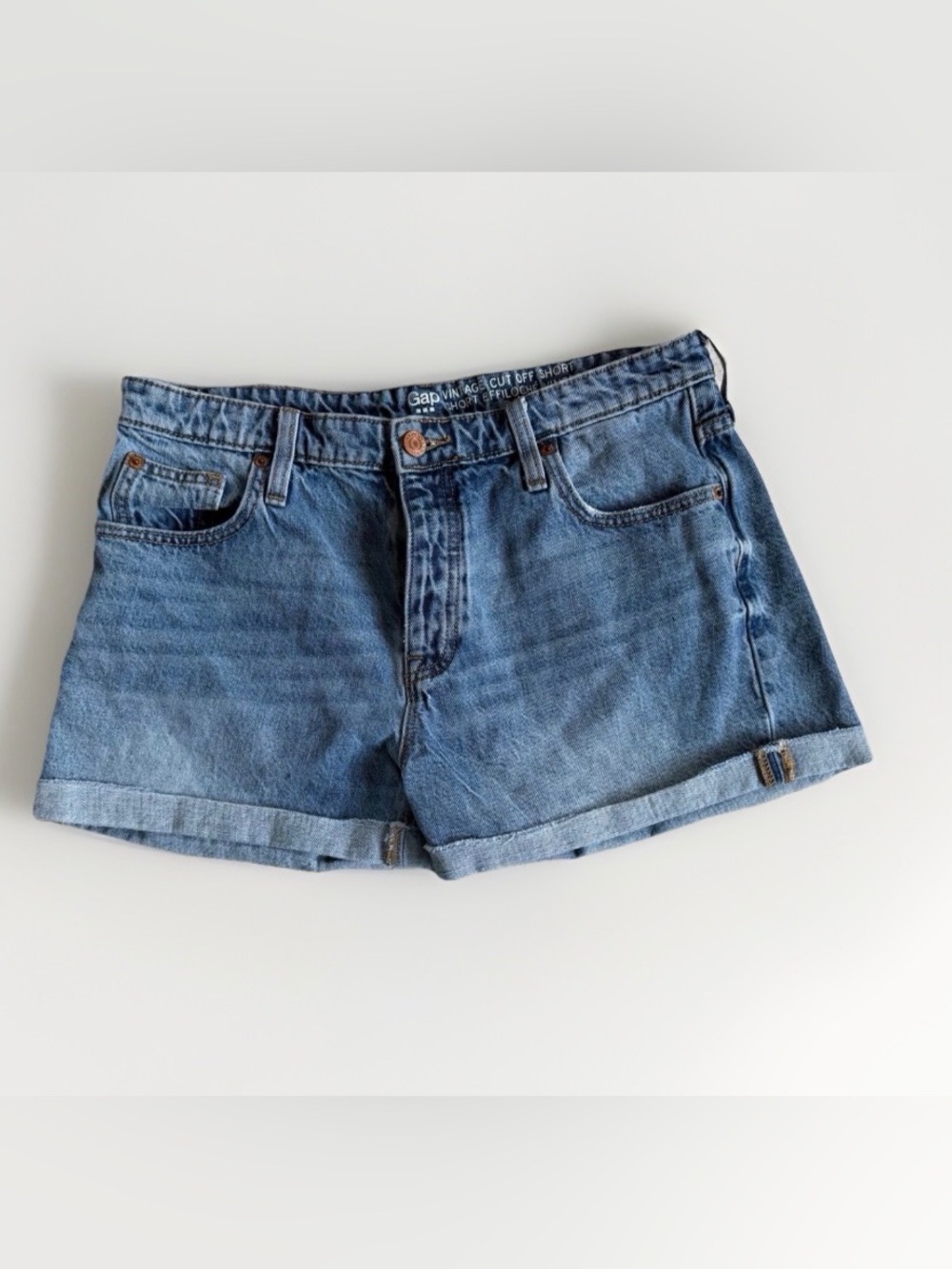 Gap Vintage Cut Off Denim Shorts Indigo Wash Size 8/29 90s Revival 100% Cotton